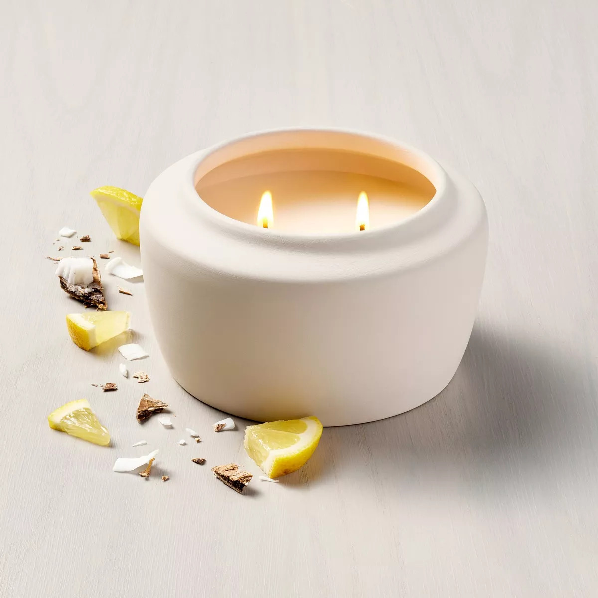 Colored Ceramic Lemon Pie Jar Candle Cream - Hearth & Hand™ with Magnolia | Target