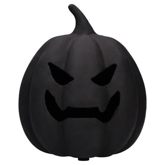 Paper Mache Jack-o'-Lantern Decoration, Black, 8.25", Halloween by Way To Celebrate | Walmart (US)