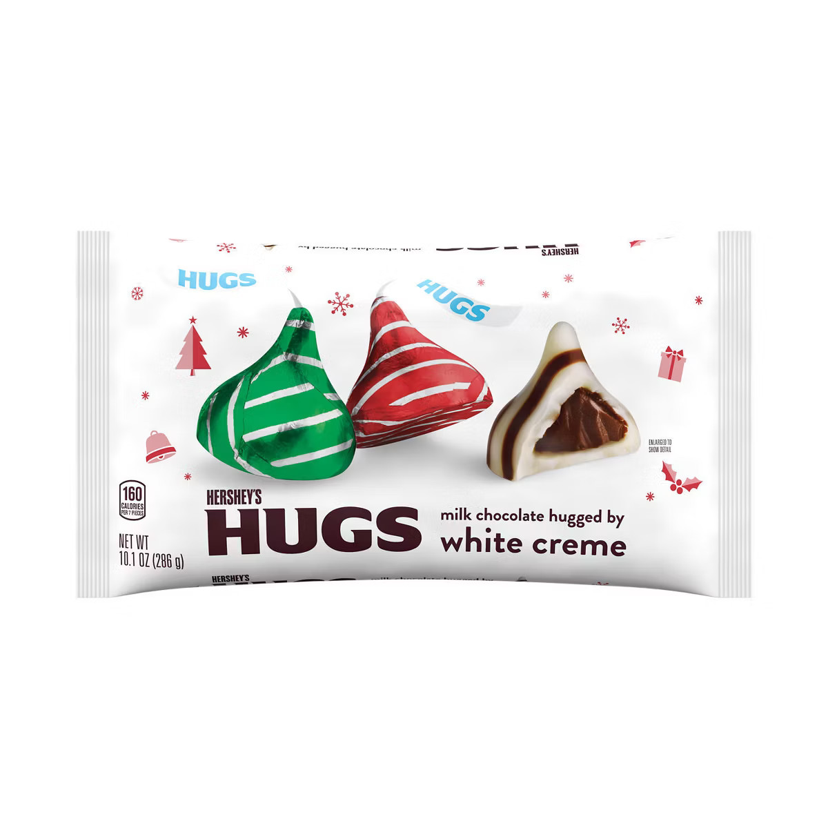 Hershey's Hugs Milk Chocolate White Crème Holiday Candy - 10.1oz | Target