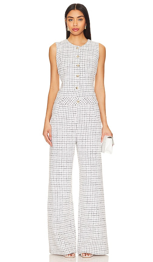 Amanda Uprichard Tori Jumpsuit in Black, White. - size S | Revolve Clothing (Global)