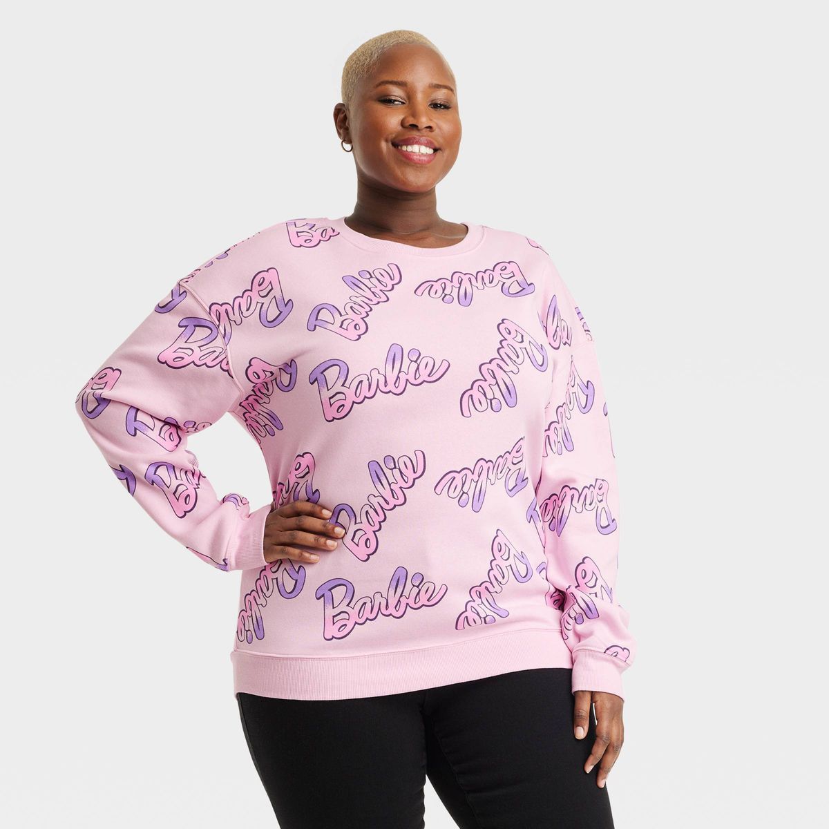 Women's Barbie Logo Print Graphic Sweatshirt - Pink | Target