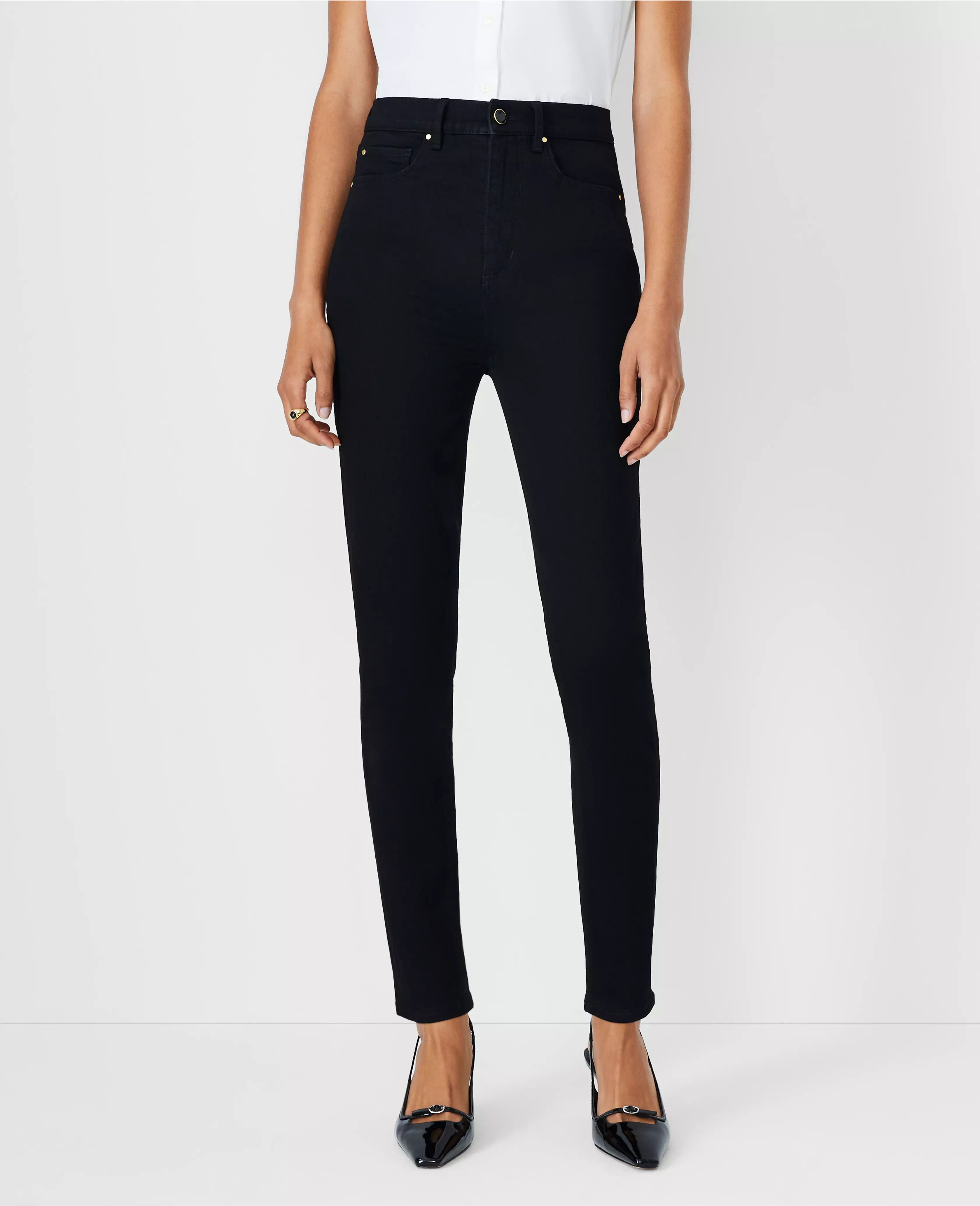 High Rise Skinny Jeans in Classic Black Wash - Curvy Fit | Ann Taylor (US)