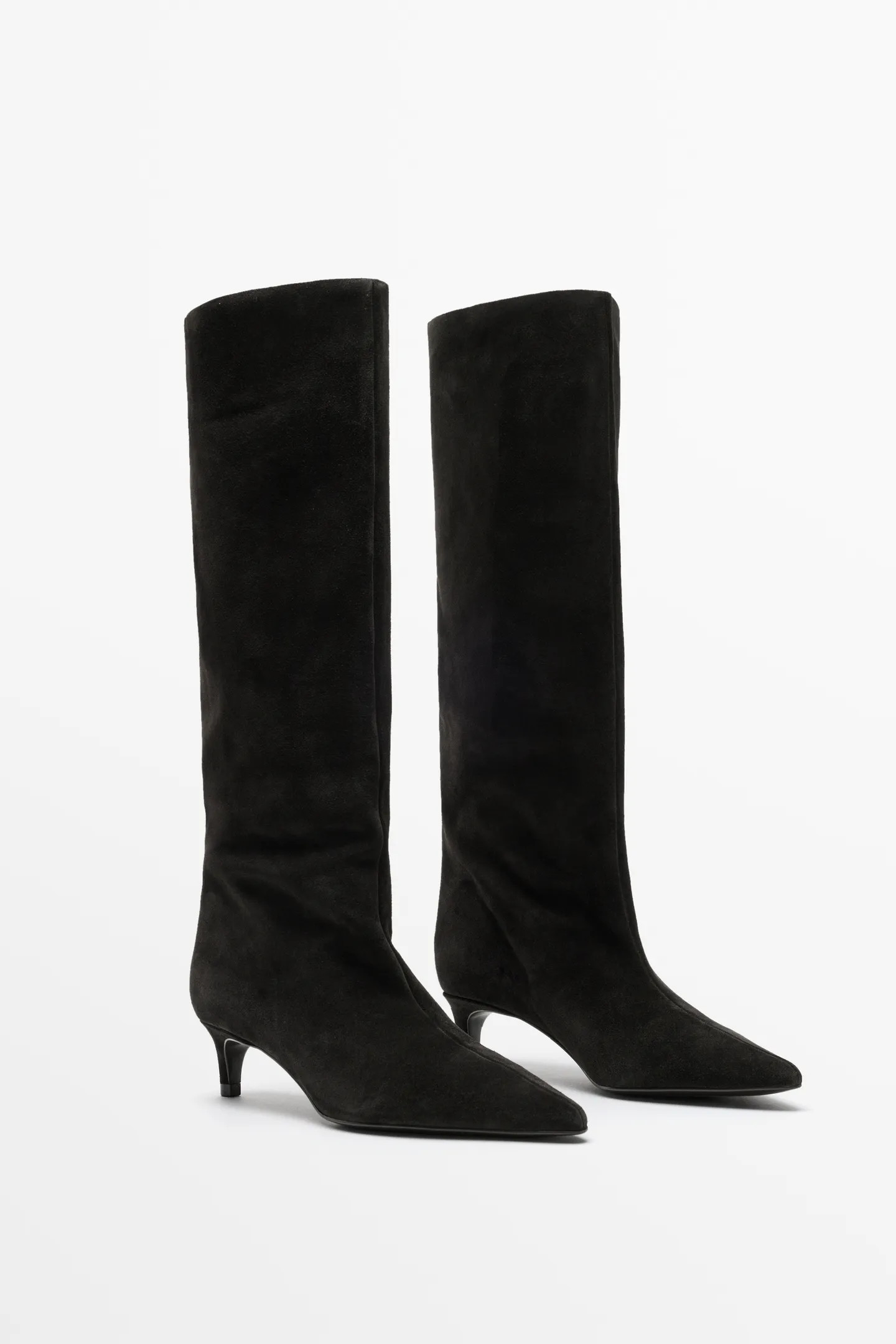 Soft leather kitten heel boot | Massimo Dutti UK