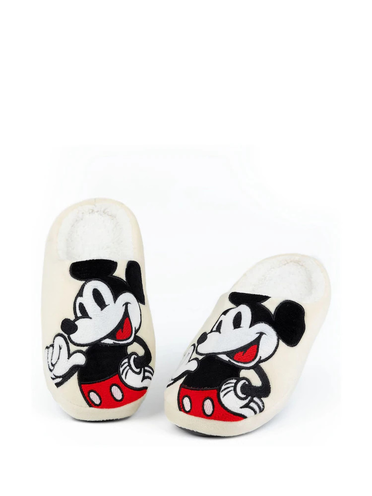 Vanilla Underground Cream Mickey Mouse Adult Winter Slippers | Next US