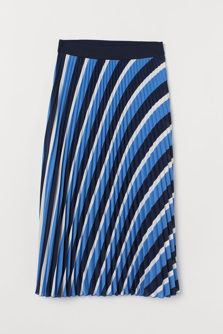 H & M - Pleated Skirt - Blue | H&M (US + CA)