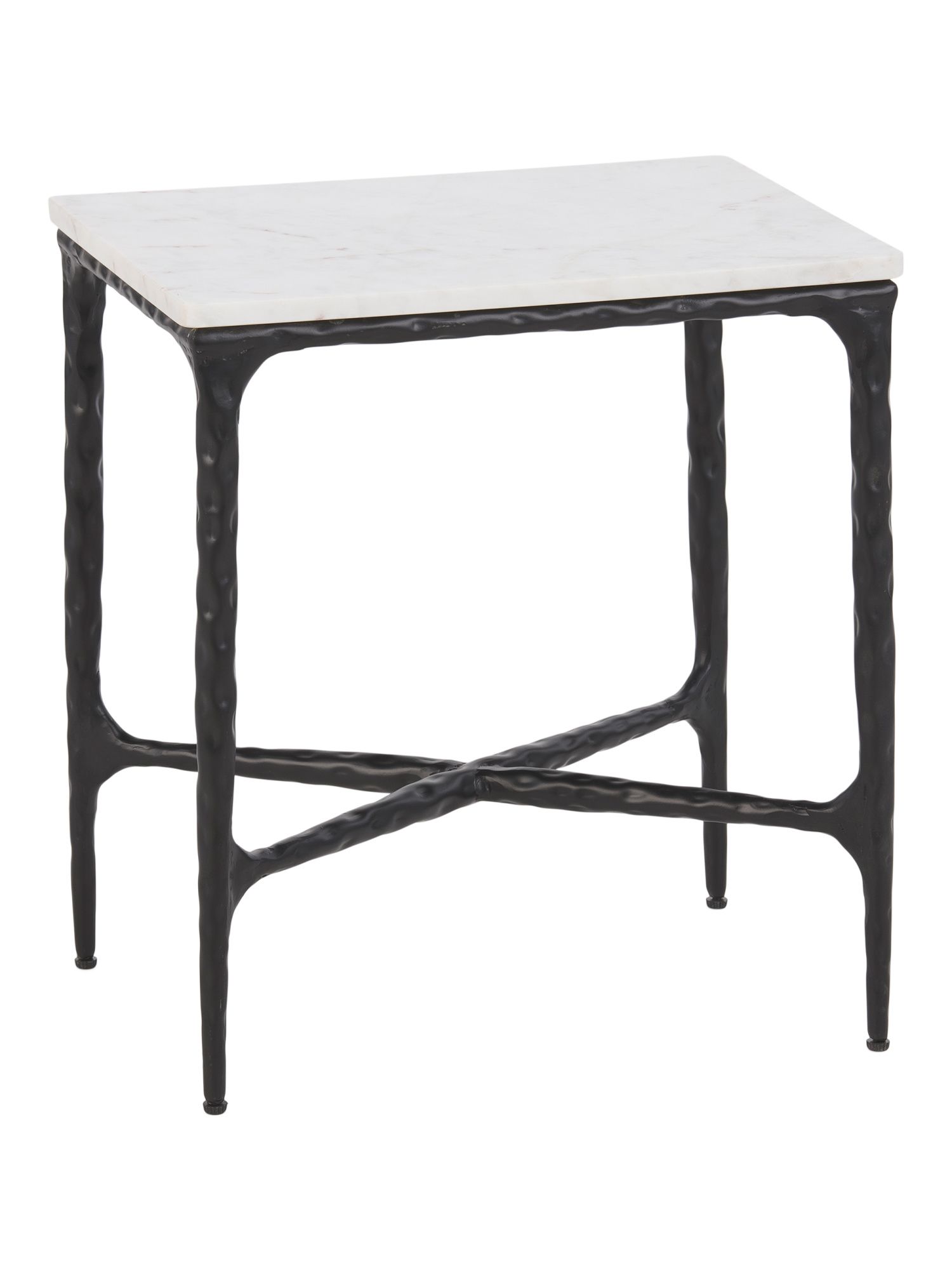 20in Marble Top Iron Stand Side Table | Global Home | Marshalls | Marshalls