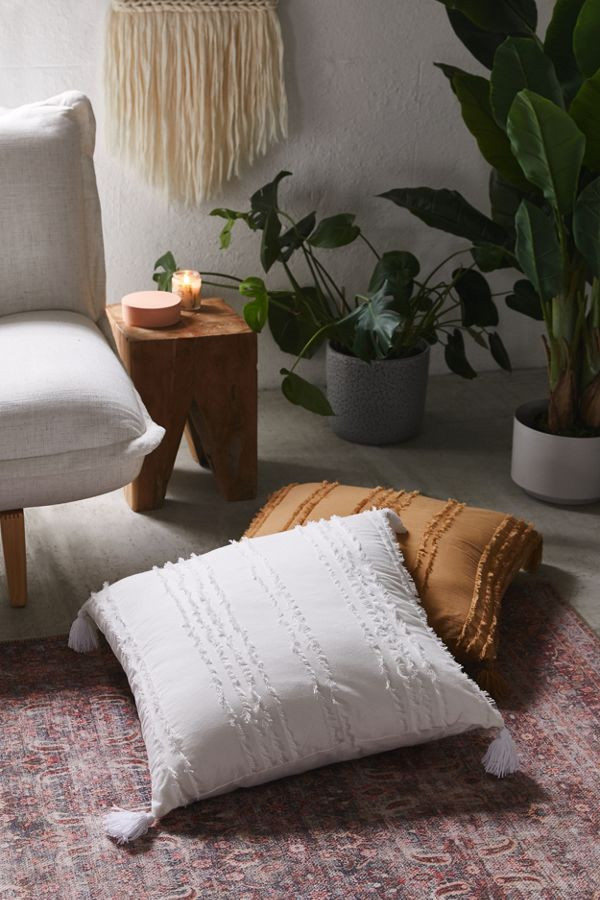 Amelia Fringed Oversized Throw Pillow | Urban Outfitters (US and RoW)