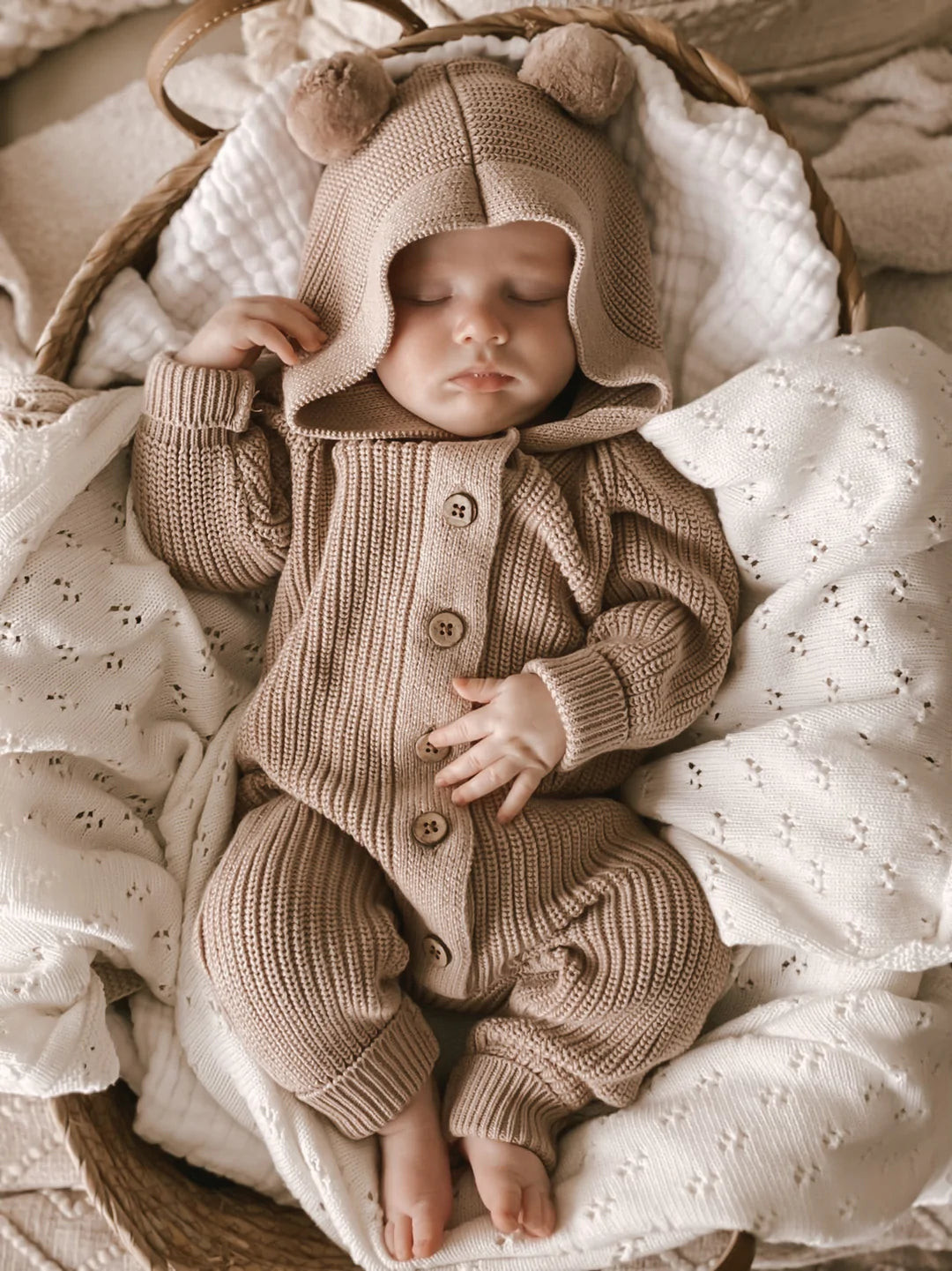 Little B's Classic Hoodie Jumpsuit - Cacao | Luna + Luca