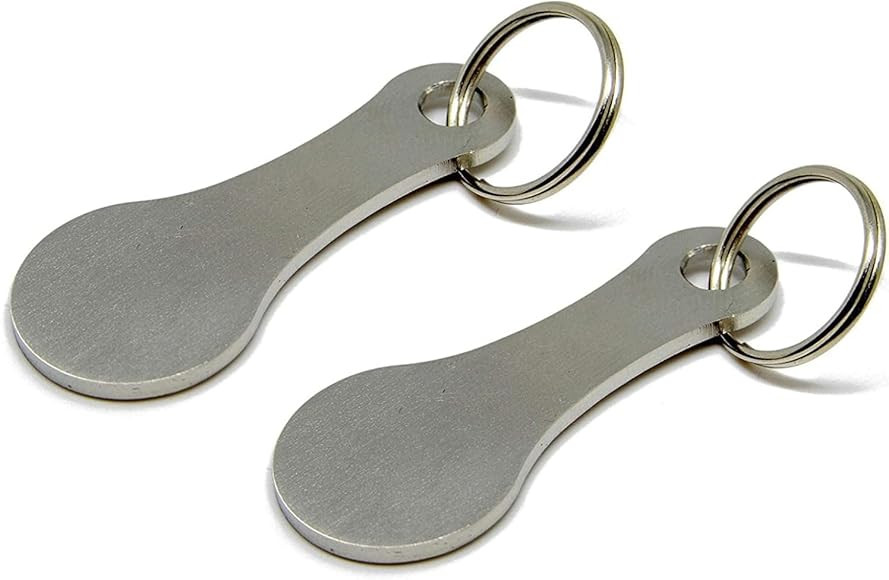 2 Pcs Aluminum Alloy Key Ring Shopping Trolley Tokens, Portable Metal Keychain for Change or Grocery | Amazon (US)
