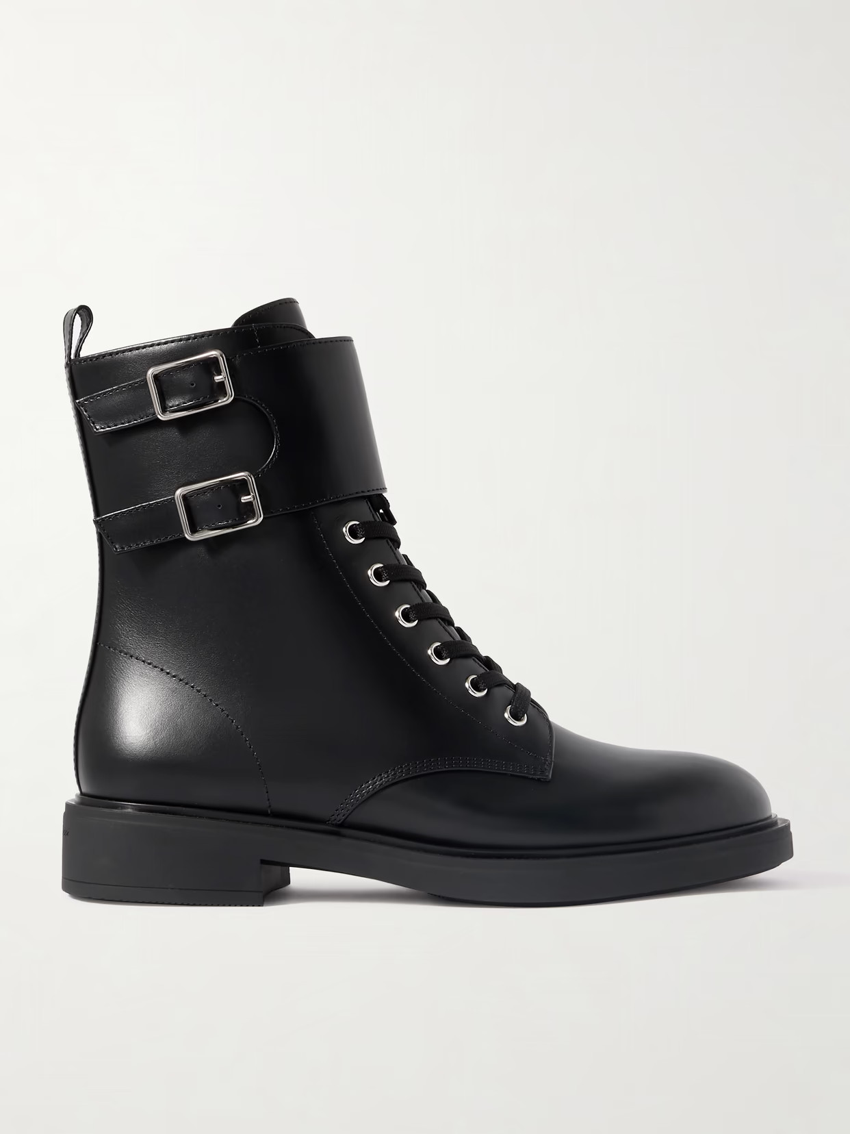 Gianvito Rossi - Ripley Buckled Leather Ankle Boots - Black | NET-A-PORTER (UK & EU)