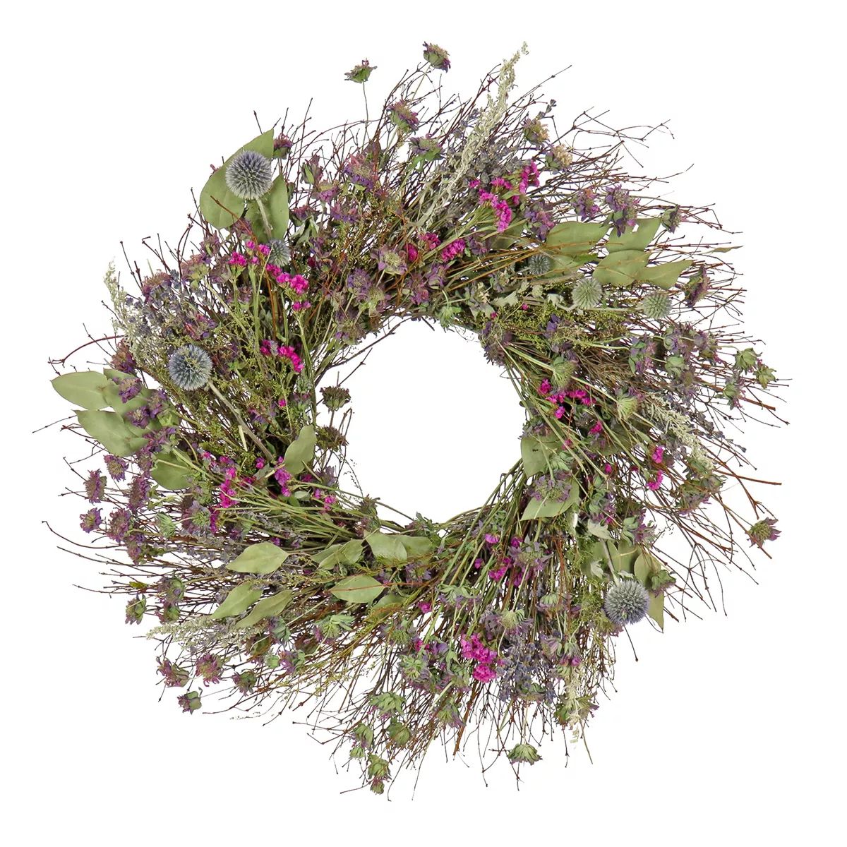 22" Artificial Eucalyptus Spring Wreath with Wildflowers and Leafy Greens - National Tree Company | Target