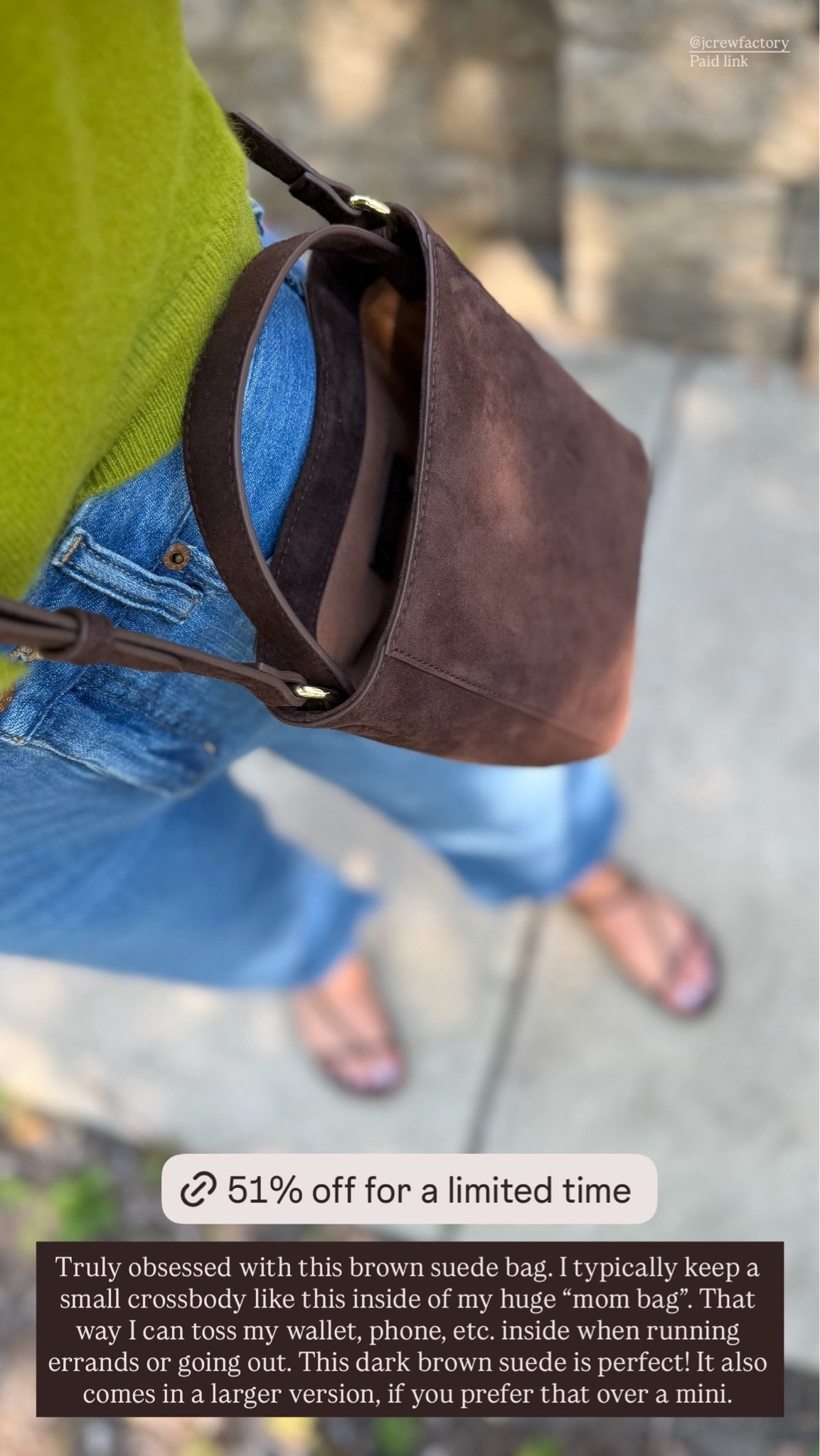 I'm obsessed with this brown suede bag! It's the perfect small crossbody for me, but it does come in a larger version if you prefer bigger bags.

suede bag, crossbody, accessories, mom style, fall style 

 #LTKootd #LTKmomlife
