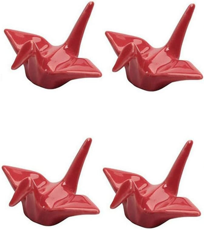 JapanBargain 4816, Porcelain Chopstick Rest, Origami Crane Shape Chopsticks Holder, Red Color, Se... | Amazon (US)