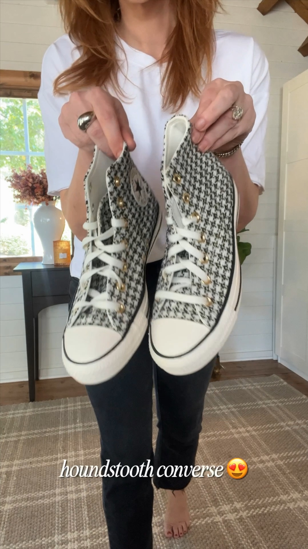 I love converse anyway, so when I saw the houndstooth version I knew it was the perfect fall accessory 🍂🤌🏻
My Amazon tee is my fav- I’m wearing a large and I own it in multiple colors! 
The jeans are stretchy from wit and wisdom. Size down.
The bodysuits come in a multi color pack. They’re stretchy and comfy! I just tuck them sometimes and don’t always even snap them on 😉 I’m wearing a medium.
The vest is from Walmart! It’s so similar to the good American one from the Nordstrom sale but a fraction of the price! 

#LTKOver40 #LTKBacktoSchool #LTKVideo