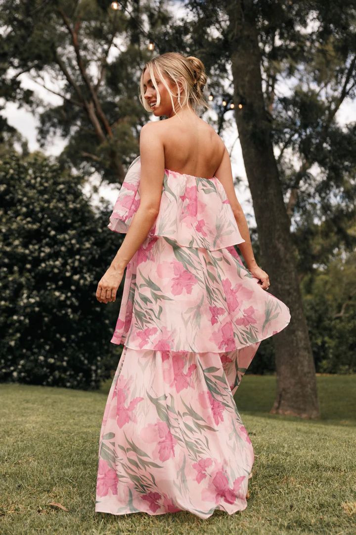 Bloom Strapless Maxi Dress - Pink Floral | Petal & Pup (US)