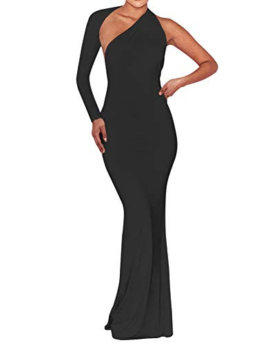 BEAGIMEG Women's Sexy Elegant One Shoulder Backless Evening Long Dress | Amazon (US)