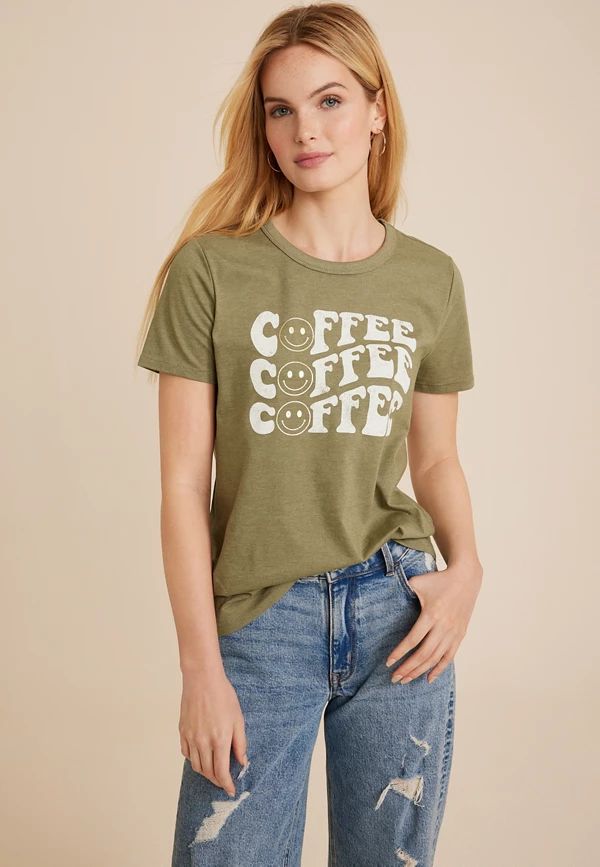 Coffee Smiley Graphic Tee | Maurices