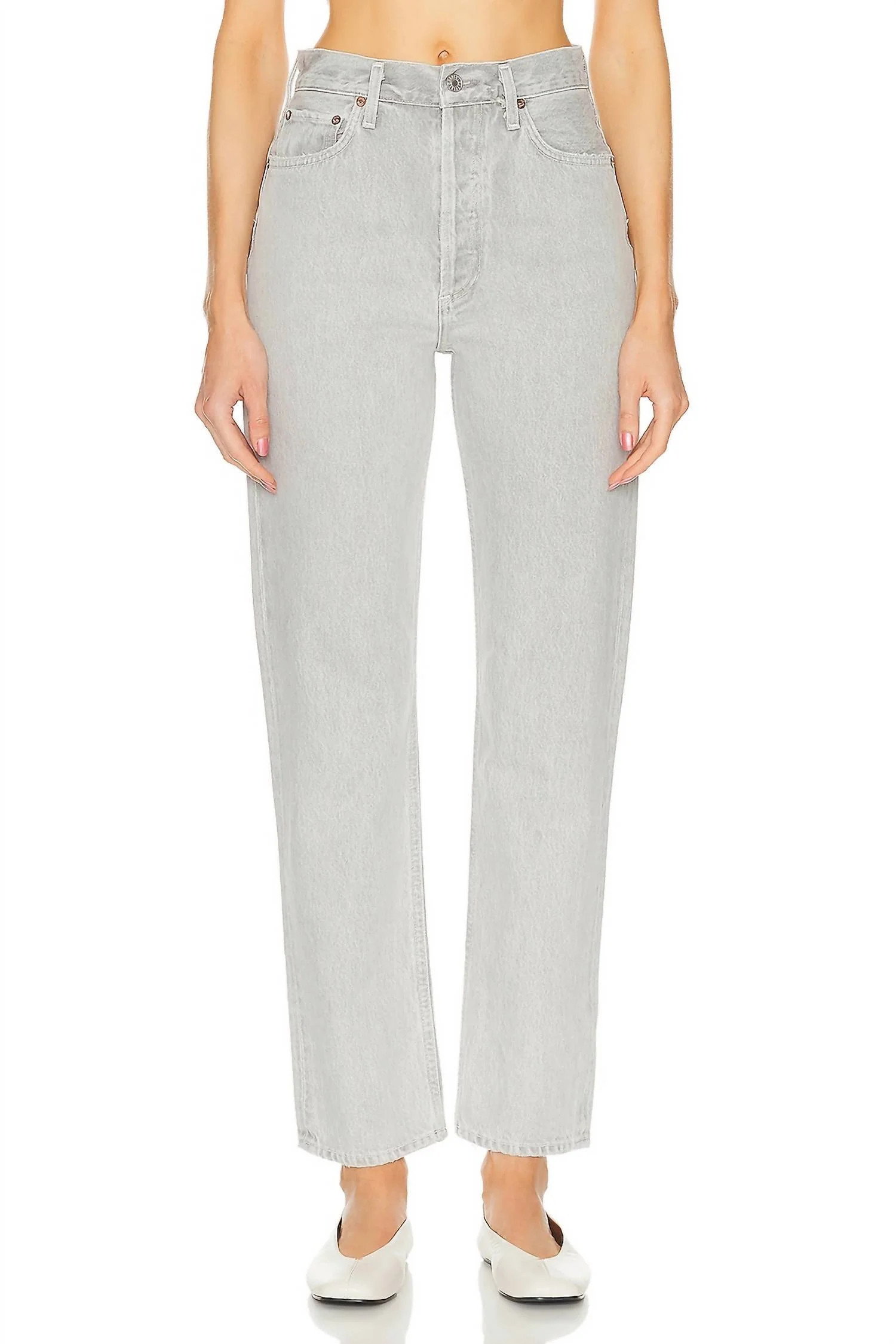 90's Pinch Waist High Rise Straight Jeans In Rain | Shop Simon