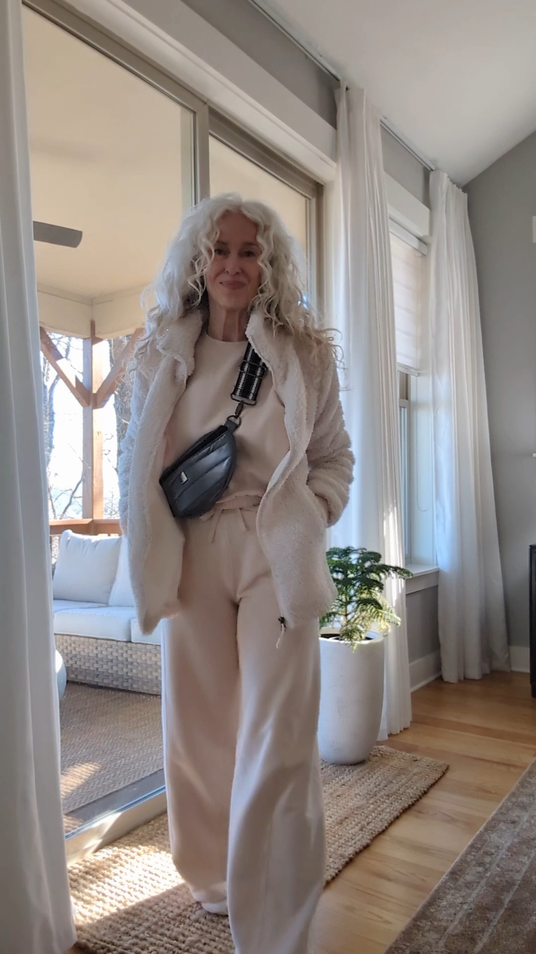 Comfy sweatsuit with teddy sherpa jacket. Love these pants, wearing XS. #fashionover60 #over60 #over50

#LTKdayinmylife #LTKOver40 #LTKFindsUnder50