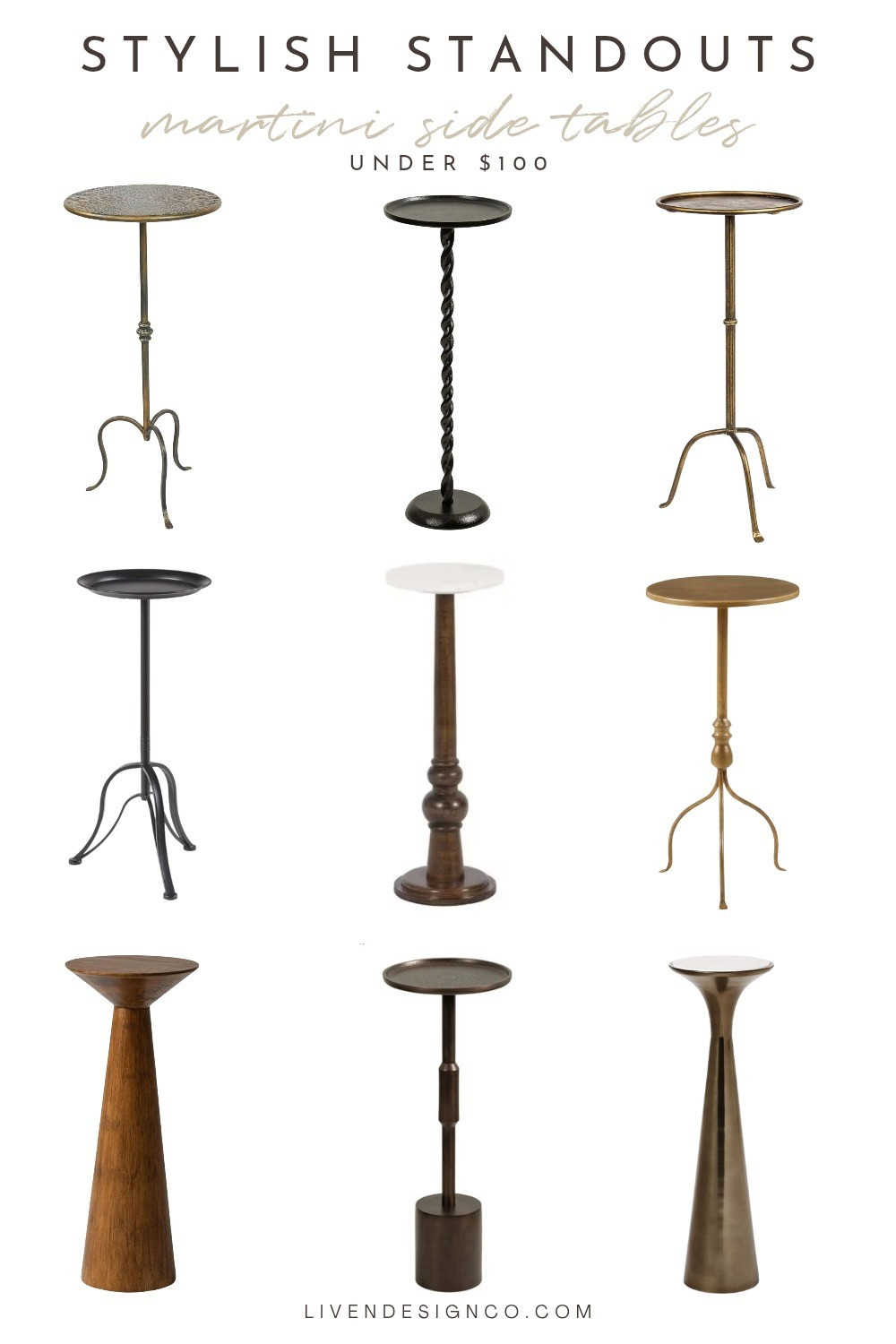 Martini side table. Drink table. Pedestal table. Brass side table. Accent table 

#LTKSeasonal #LTKHome #LTKSaleAlert