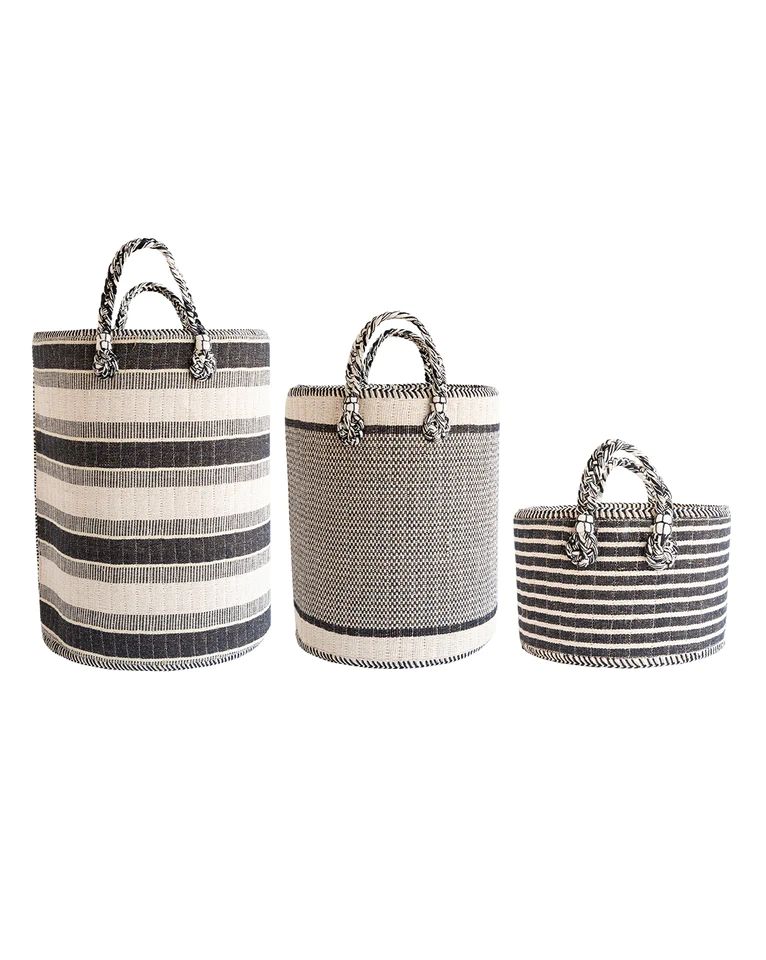 Black & White Stripe Baskets | McGee & Co.