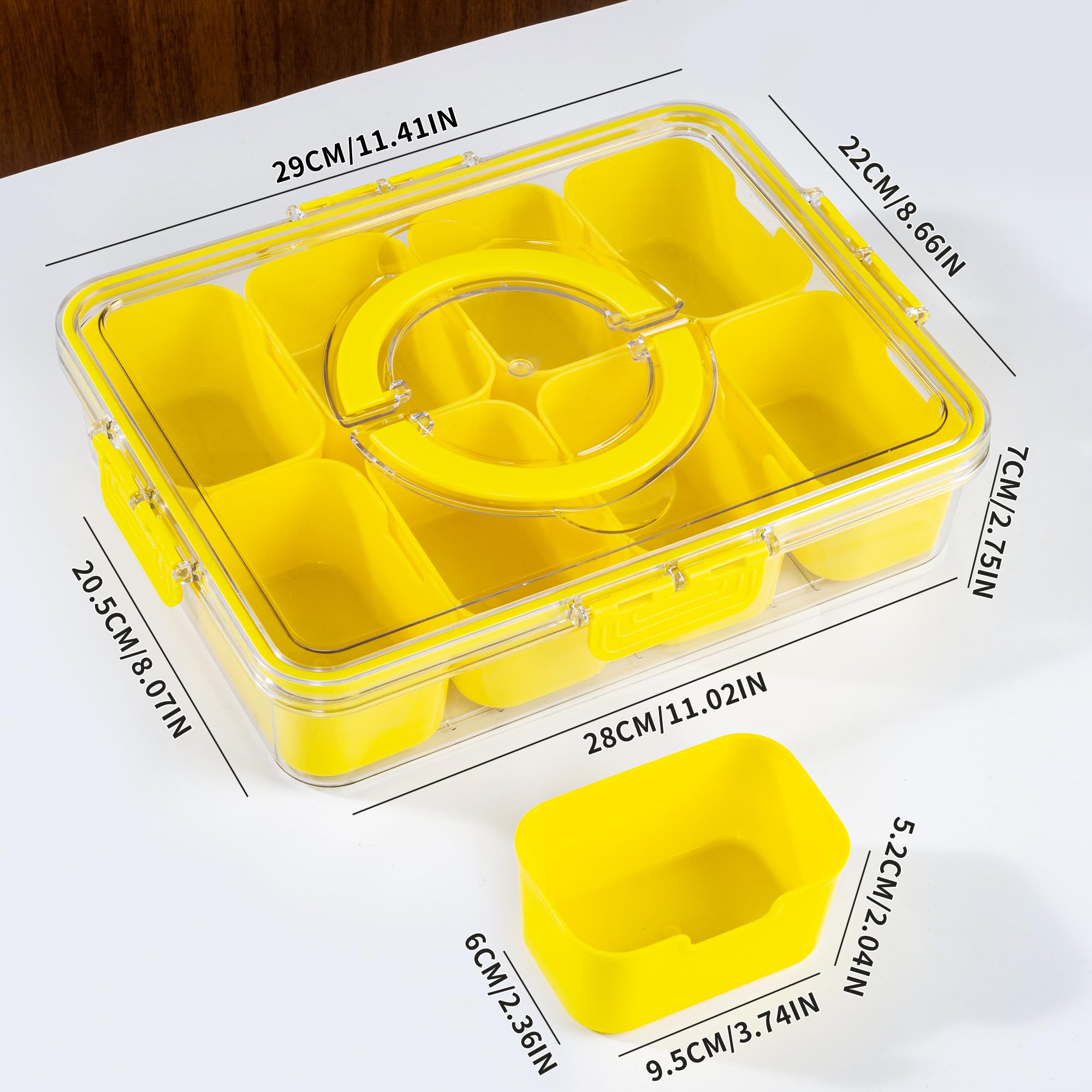 Divided Snack Serving Tray with Lid and Handle Travel Snackle Charcuterie Container Portable Stor... | Amazon (US)