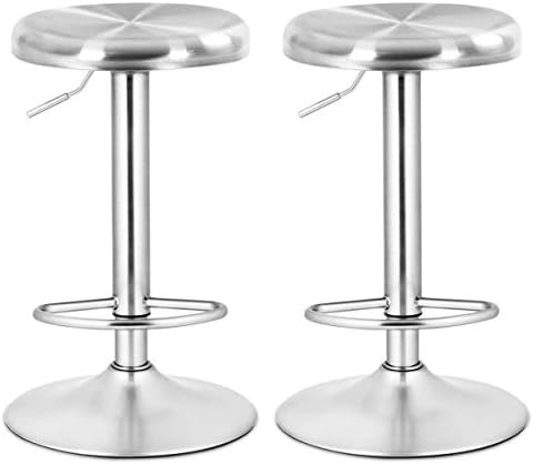 Brage Living Adjustable Bar Stool, Swivel Round Metal Airlift Barstool, Backless Counter Height B... | Amazon (US)