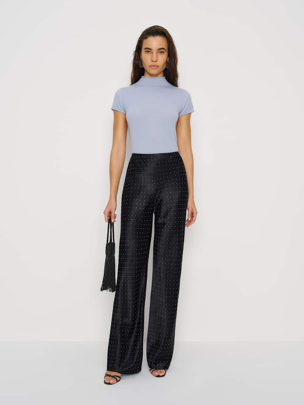 Gale Satin Mid Rise Bias Pant | Reformation (Global)