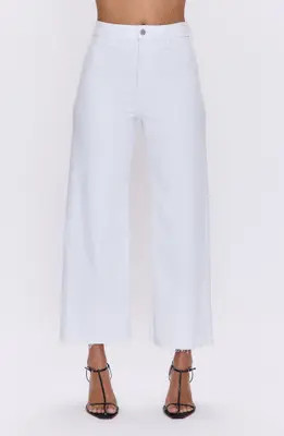 Pistola Penny Crop High Waist Raw Hem Wide Leg Jeans in Ruby at Nordstrom Rack, Size 25 | Nordstrom Rack