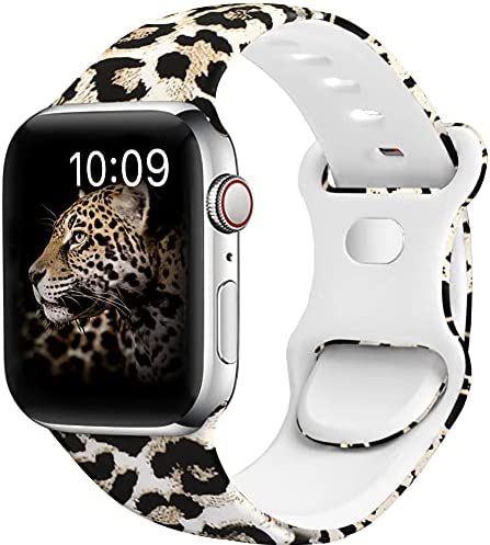 OriBear Compatible with Apple Watch Band 40mm 38mm Elegant Floral Bands for Women Soft Silicone Soli | Amazon (US)