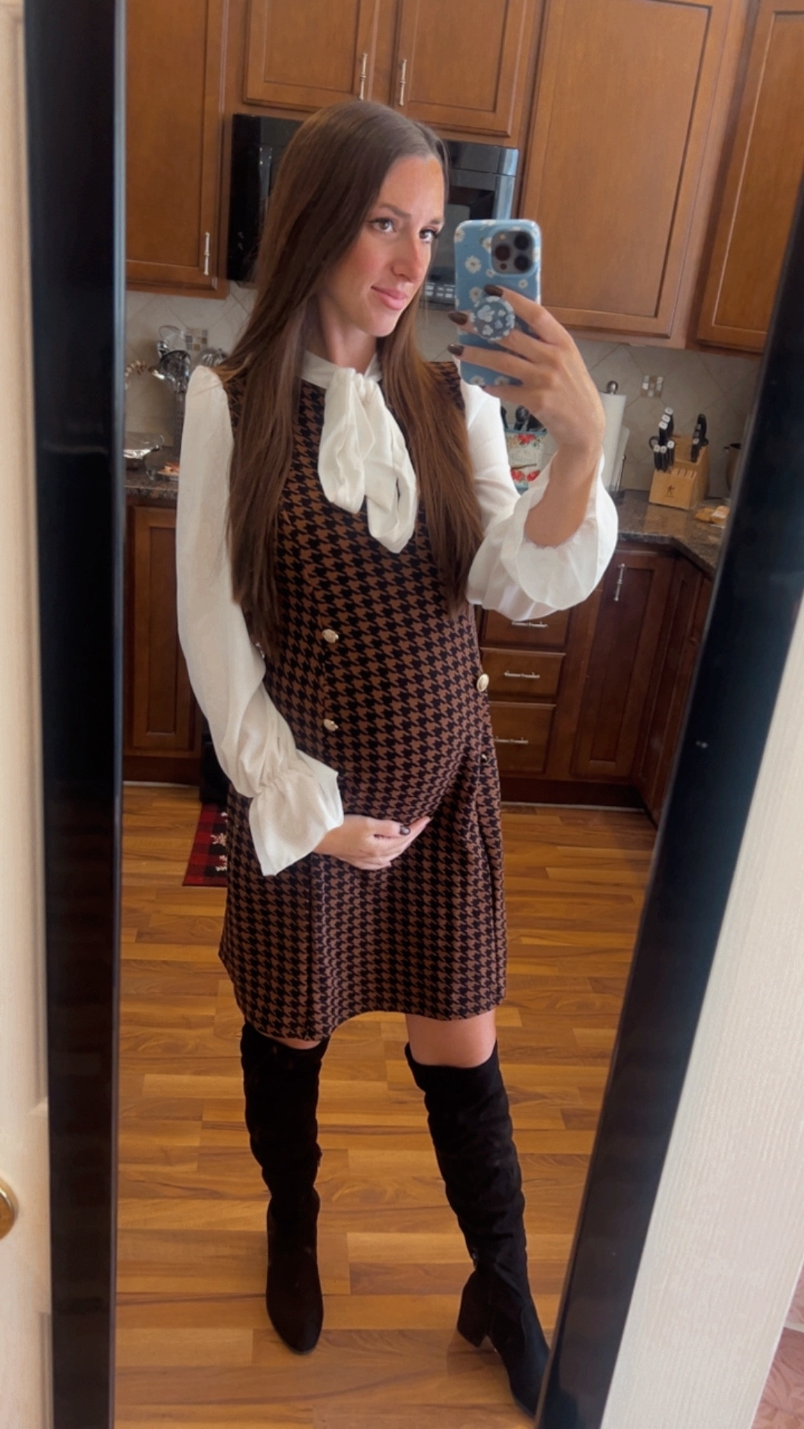 Another cute Thanksgiving maternity outfit for the win 🦃 this dress is so cute and fits perfectly! i’m 7 months pregnant and got a size small 🥰 coupon code- MQ4JOANNA or get 15% off at SHEIN 

#LTKBump #LTKCyberWeek #LTKHoliday