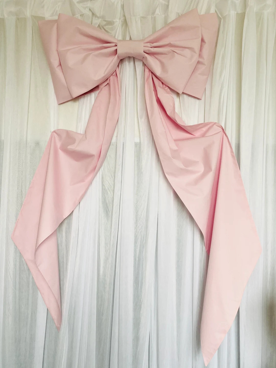 Large Cotton Wall Bow in Pink, Big Bow for Events, Rooms or Nursery Decor - Etsy | Etsy (US)