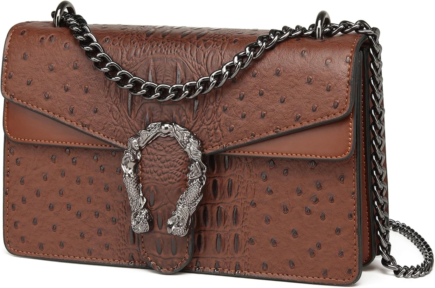 MYHOZEE Crossbody Bags for Women - Snake Printed Clutch Purses Leather Chain Shoulder Bags Evenin... | Amazon (US)