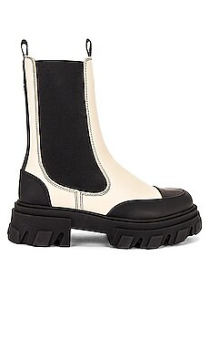 Ganni Mid Chelsea Boot in Oyster Gray from Revolve.com | Revolve Clothing (Global)