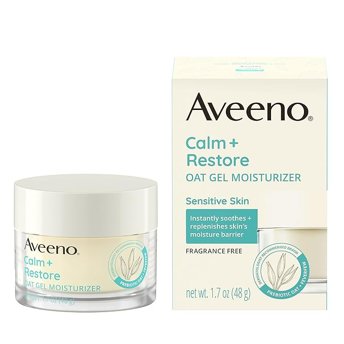 Aveeno Calm + Restore Oat Gel Facial Moisturizer for Sensitive Skin, Fast-Absorbing, Soothing Lig... | Amazon (US)
