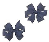 Dark Denim Toddler Hair Bow Set | Amazon (US)