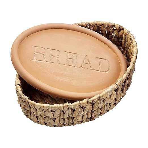 Mud Pie Terracotta Bread Warming Set, Brown, 8 1/2" x 12 1/2" | Amazon (US)