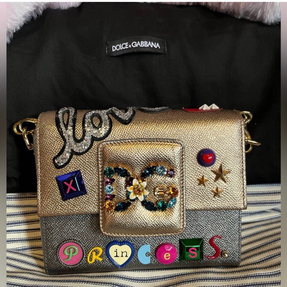 Authentic⚠️Dolce & Gabbana Gold and Silver Embellished Crossbody Bag | Poshmark