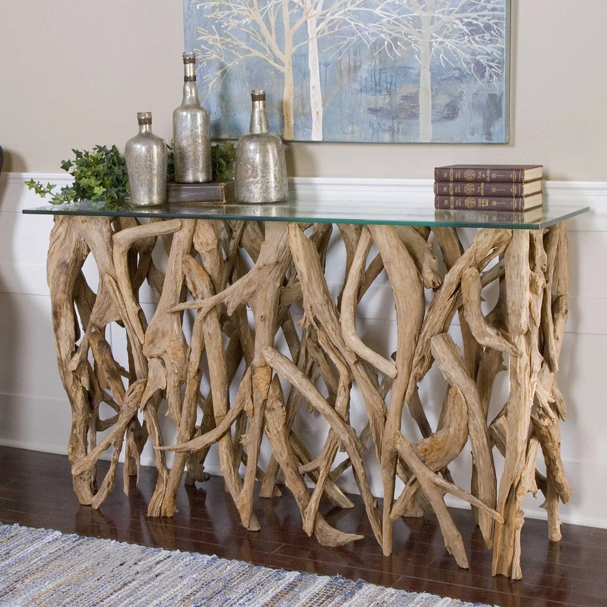 Mendes 59'' Glass Top Console Table | Wayfair North America