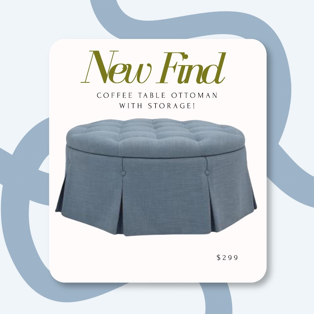 Gorgeous tufted blue ottoman large enough to serve as a coffee table

Ottoman, blue ottoman, upholstered coffee table, coffee table