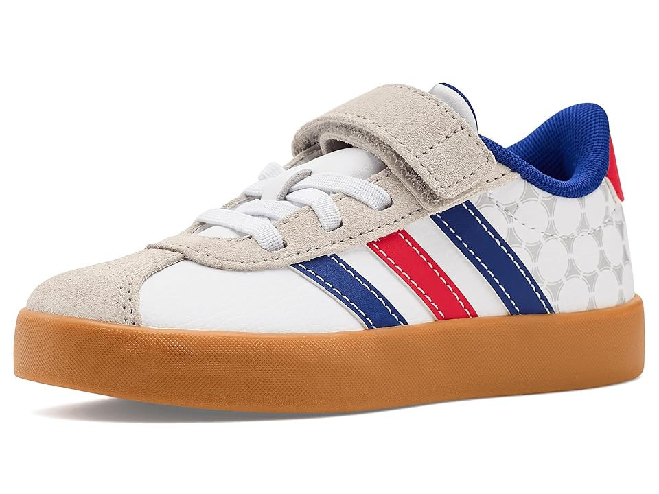 adidas Kids VL Court 3.0 Shoes (Little Kid) Kid's Shoes White/Pure Ruby/Mystery Ink: 1 Little Kid M, Rubber | Zappos.com