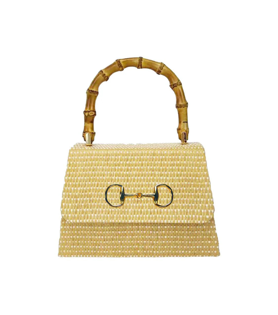 Lulu Straw Bag With Natural Bamboo Handle | Lisi Lerch | Lisi Lerch Inc