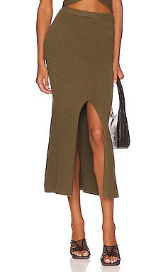 Camila Coelho Macadamia Skirt in Army Green from Revolve.com | Revolve Clothing (Global)