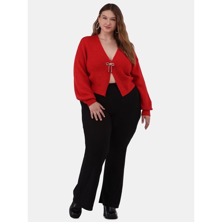 No Boundaries Rhinestone Bow Cardigan, Women's | Walmart (US)