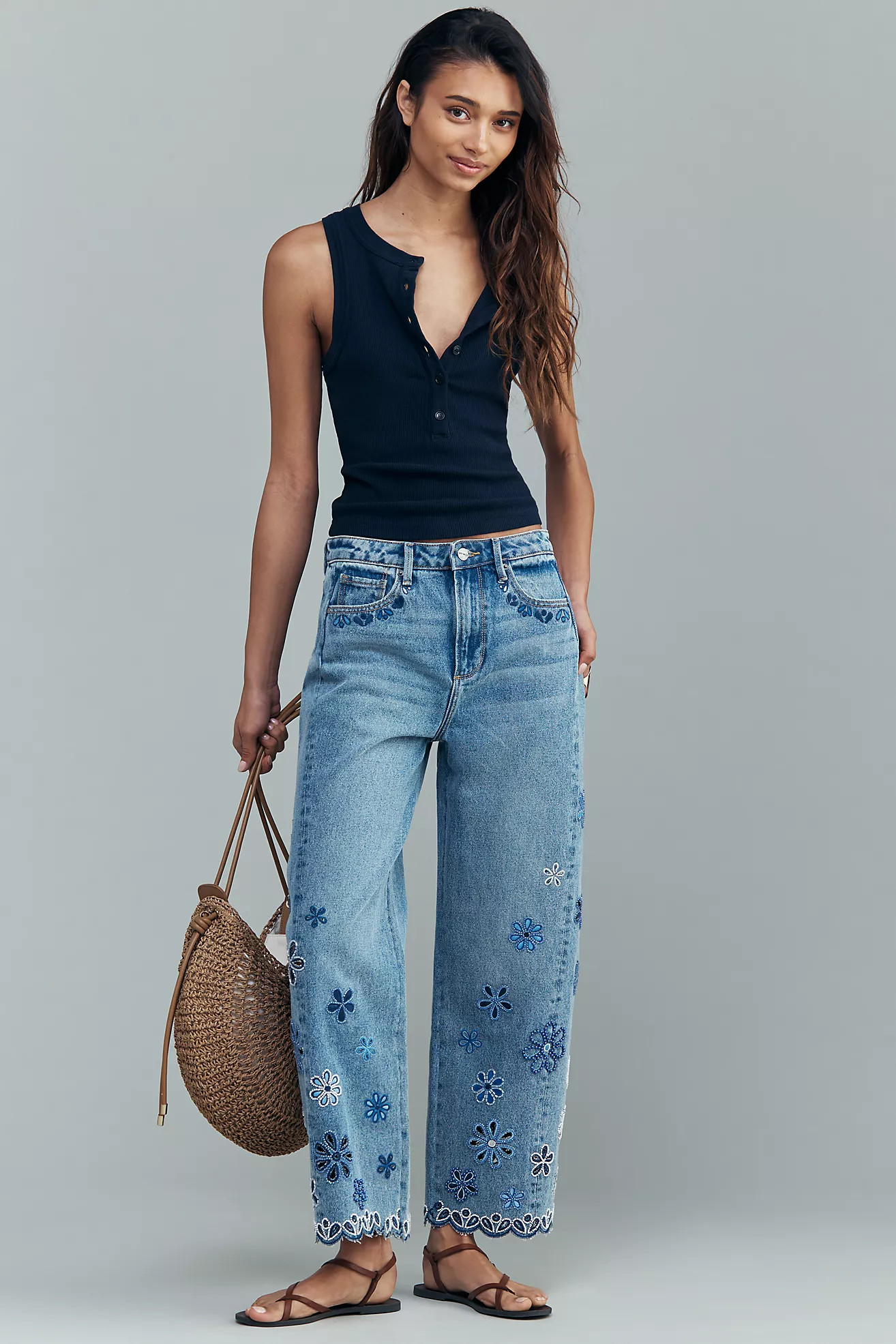 Driftwood Elaine High-Rise Barrel Jeans | Anthropologie (US)