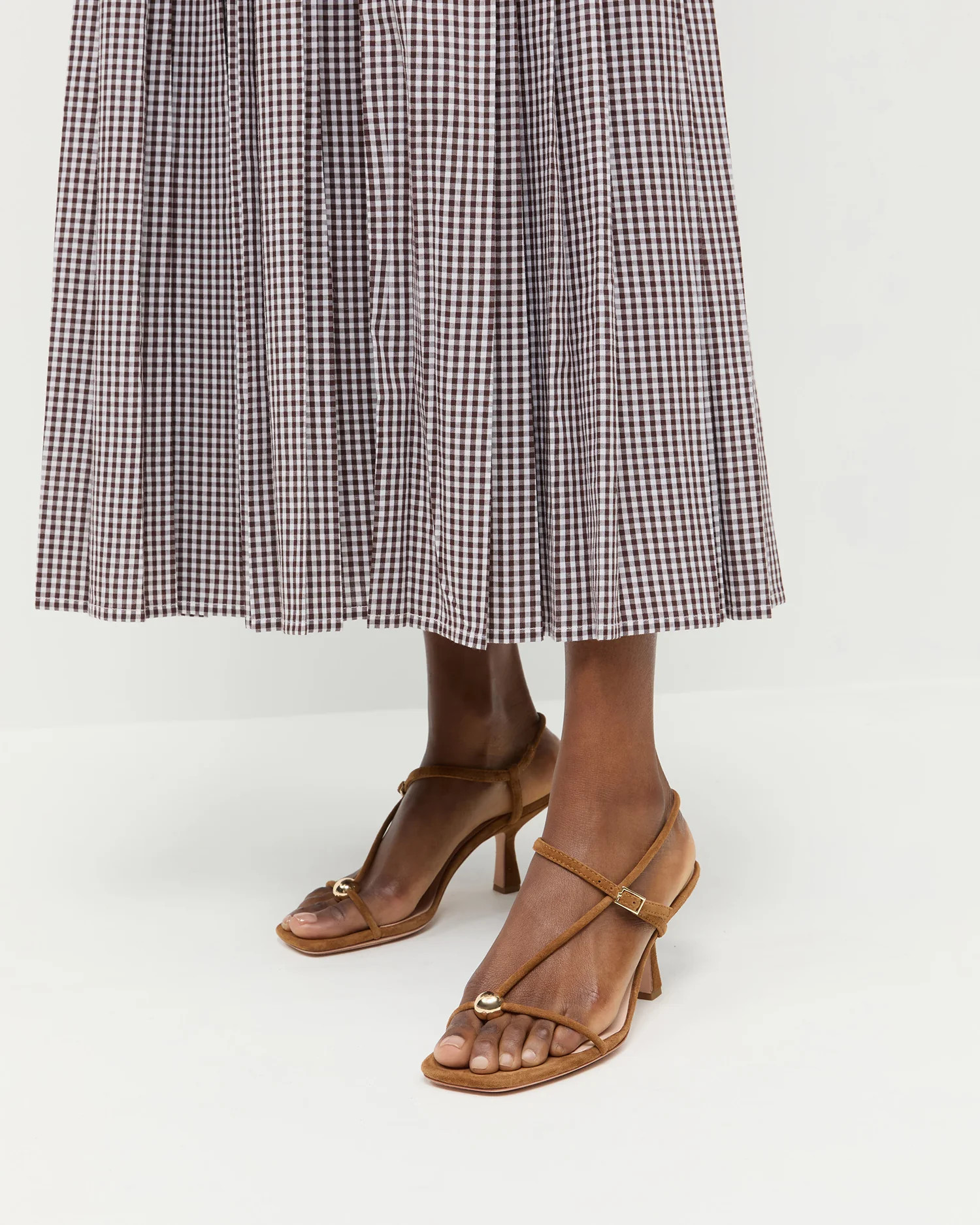 Triana Cacao Suede Mid-Heel Sandal | Loeffler Randall