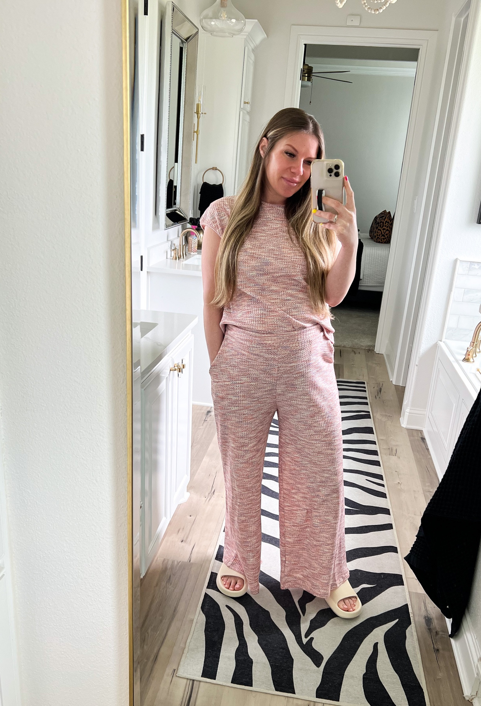 Perfect postpartum outfit! Great for leaving the hospital to head home. Outfit is lightweight, loose fitting, and super comfortable! Wearing a size XL.

Pink outfit, two piece lounge set, SHEIN, comfortable fashion, summer clothes. Cloud slides, neutral

#LTKFind #LTKstyletip #LTKbump