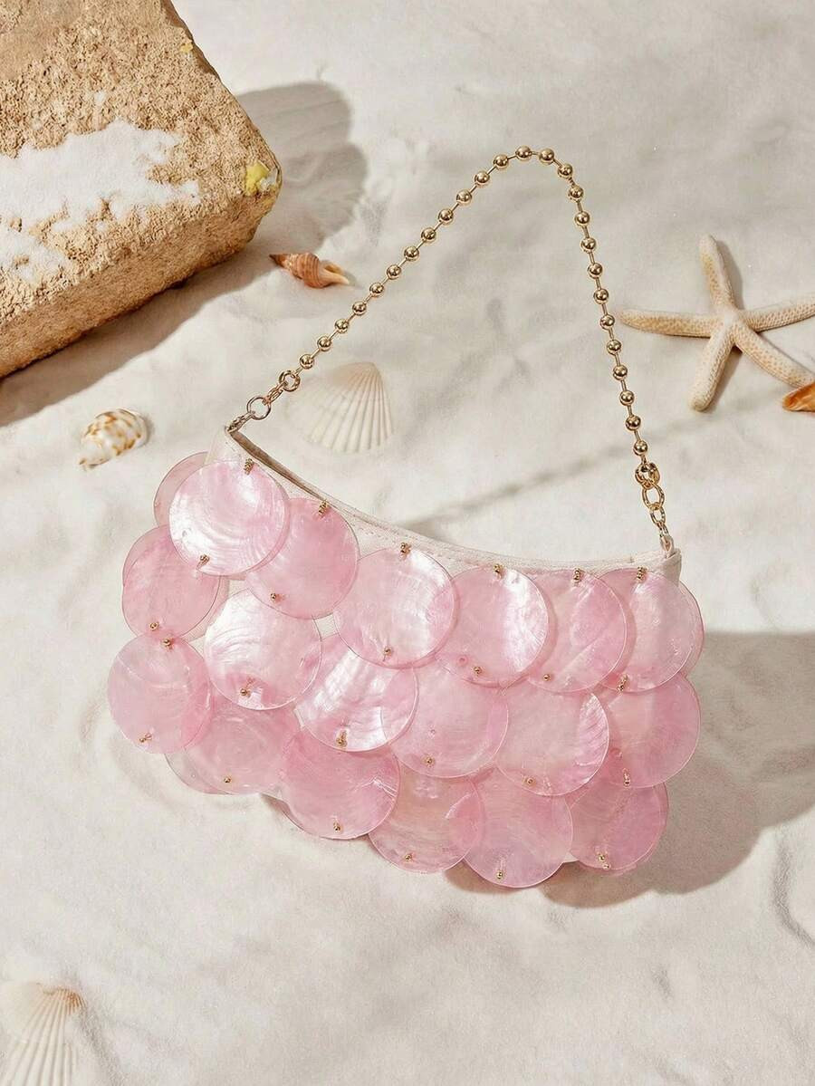 SHECARRY Ladies, Women  Top Handle Bags , Pink, Fashionable, Simple, Elegant, Versatile, For Beac... | SHEIN