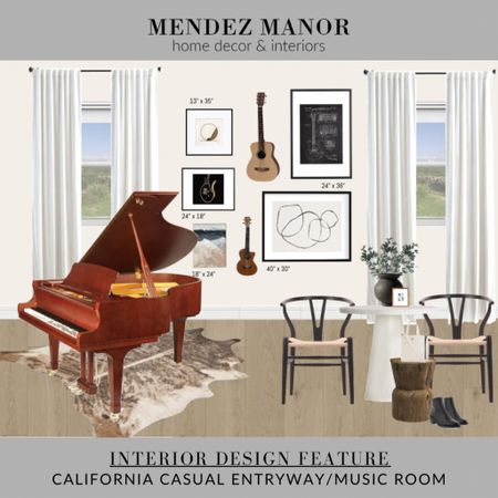 Our 2D design for a home entryway/music room space. 

#gallerywall #musicroom #grandpiano

#LTKhome