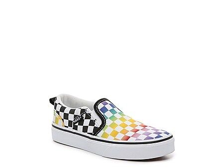 Vans Asher Rainbow Check Slip-On Sneaker - Kids' | DSW